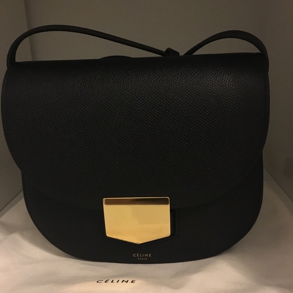 Celine small Trotteur bag in grained calfskin